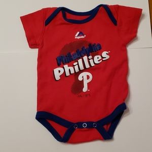 Baby Onesie size 0-3 Phillies Baseball MLB Red